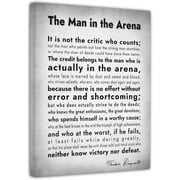 Asdg12s The Man in the Arena Poster Motivational Quote Canvas Print Positive Speech Quotes Posters Inspirational Canvas Wall Art Office Home Wall Decor Gift 12x16Inch (Canvas d)